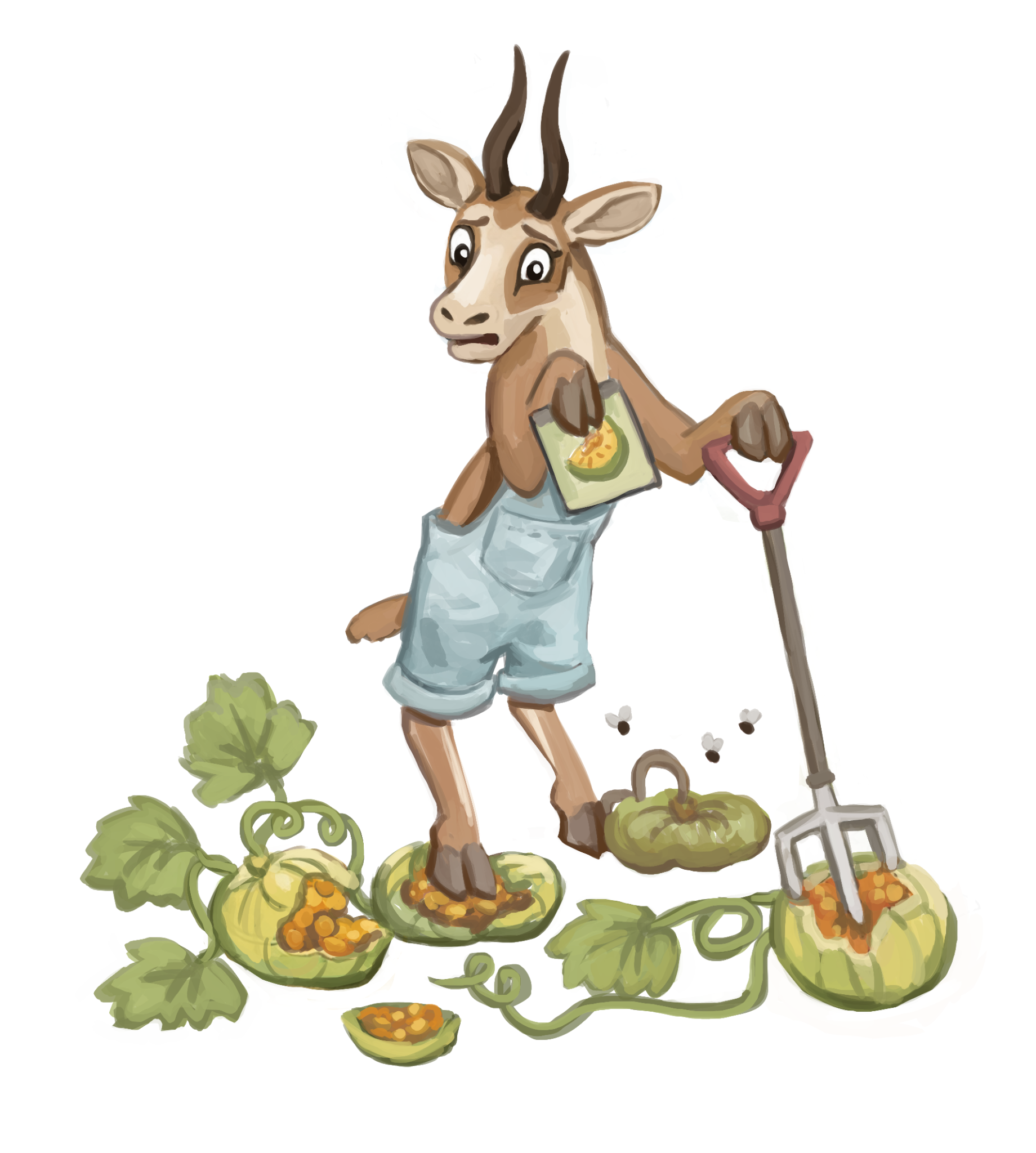 Illustrated antelope character